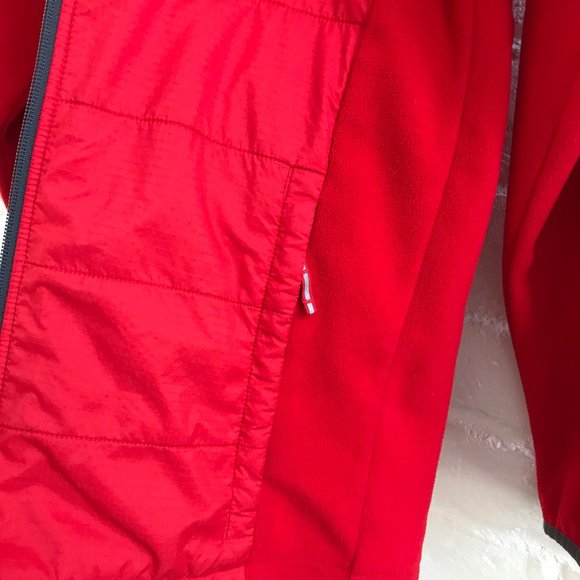 Columbia Full Zip Jacket Hoodie Youth Large Girl Boy 14 16 Red Fleece Zip Pocket - Picture 2 of 7